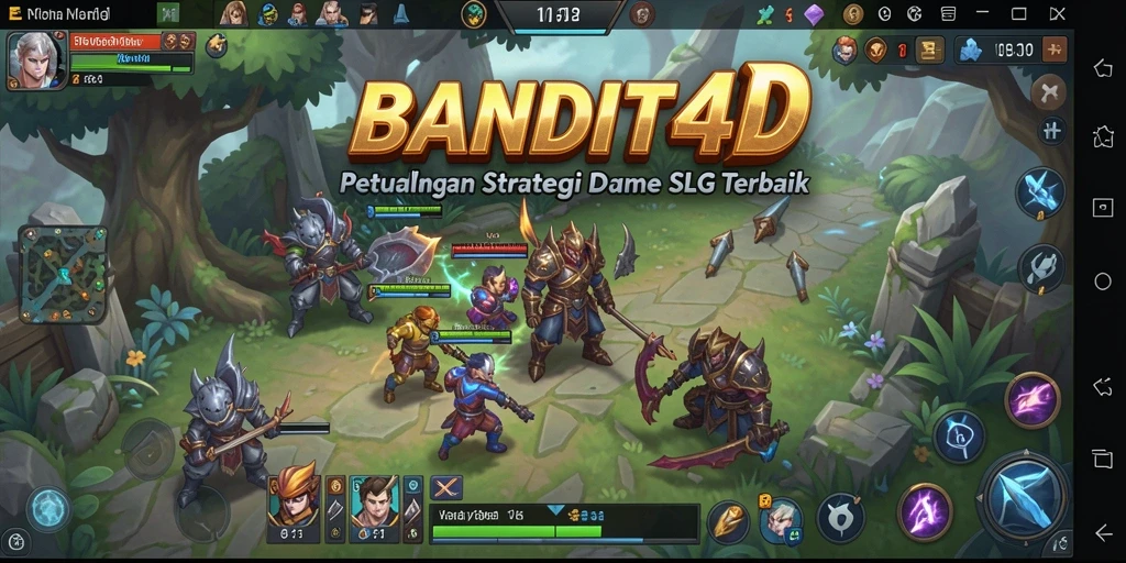 Screenshot utama BANDIT4D menampilkan pertarungan strategi yang intens.