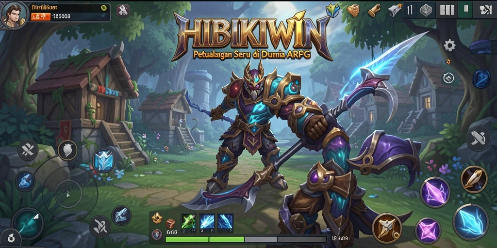 Gameplay seru HIBIKIWIN menampilkan pertarungan karakter yang dinamis.