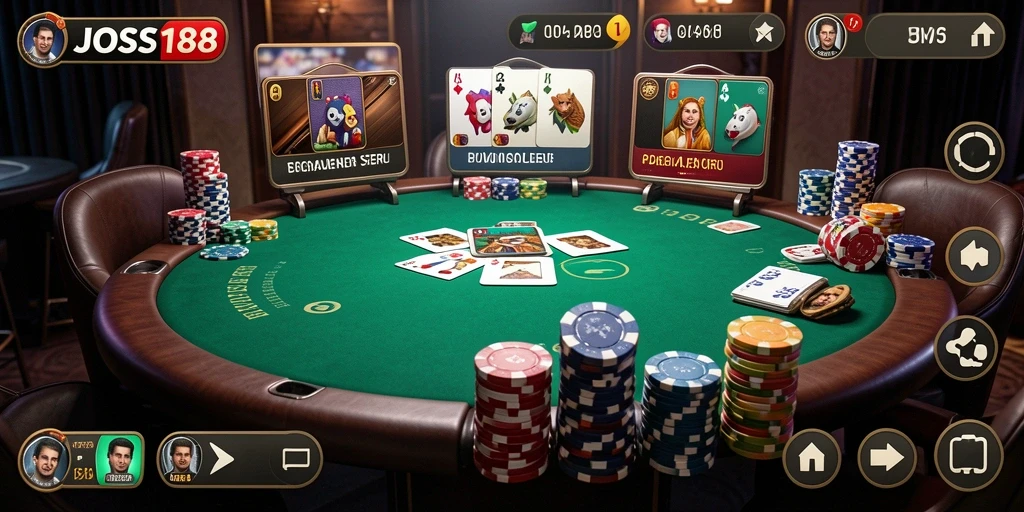Screenshot gameplay poker JOSS188 yang mengasyikkan.