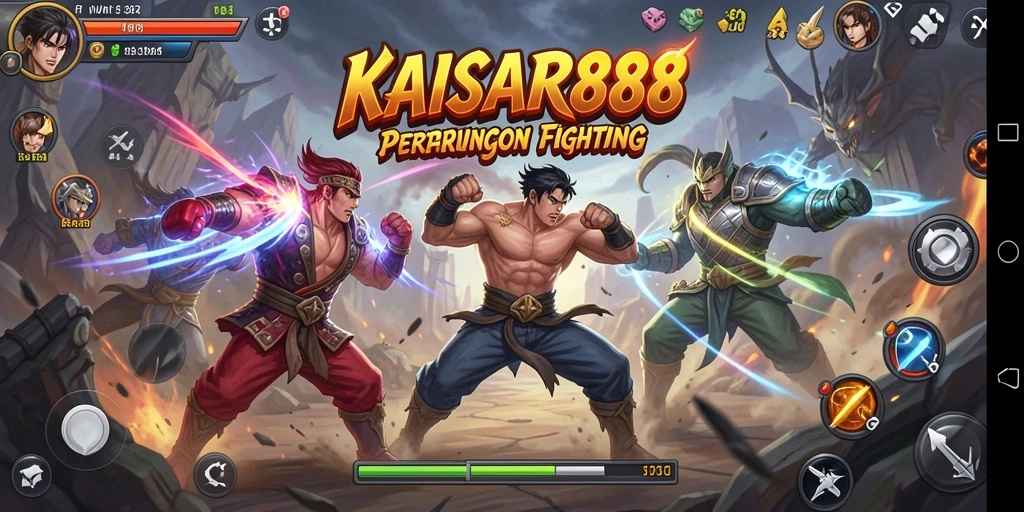 Tampilan gameplay KAISAR888 yang mendebarkan dalam pertarungan antar karakter.