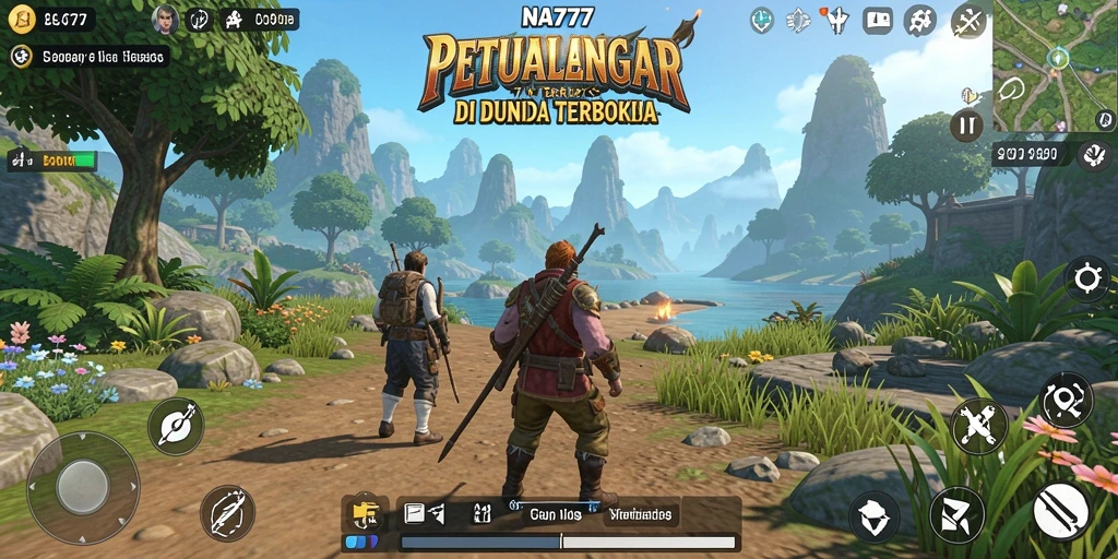 Tangkapan layar gameplay NA777 yang menampilkan eksplorasi dunia terbuka.