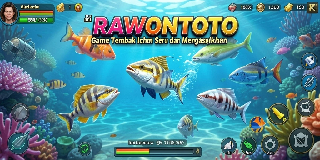 Tampilan gameplay seru Tembak Ikan di RAWONTOTO.