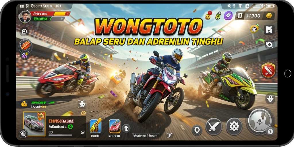 Gameplay menegangkan dari WONGTOTO dengan balapan seru.